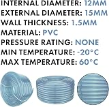 Cost Wise Clear PVC Pipe Hose 2m 12mm ID 15mm OD Transparent Water Air Oil Gas view 5