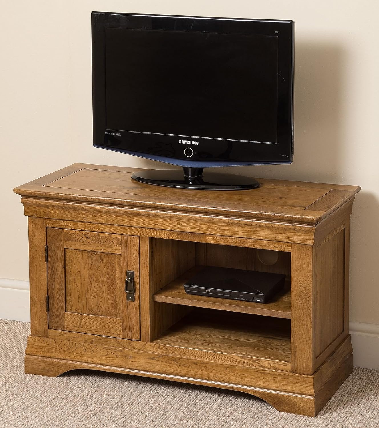 French Rustic Solid Oak Small Tv Unit Stand DVD Hi Fi Cabinet French Rustic Solid Oak Small Tv Unit Stand DVD Hi Fi Cabinet