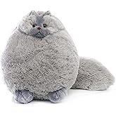 Winsterch Stuffed Animal Plushie Cat Stuffed Animal,Cute Soft Plush Cat Animals,Gray Stuffed Cat, Birthday for Kids,Boys,Girls,Fat Cat Stuffed Toy (Gray, 10 Inches)