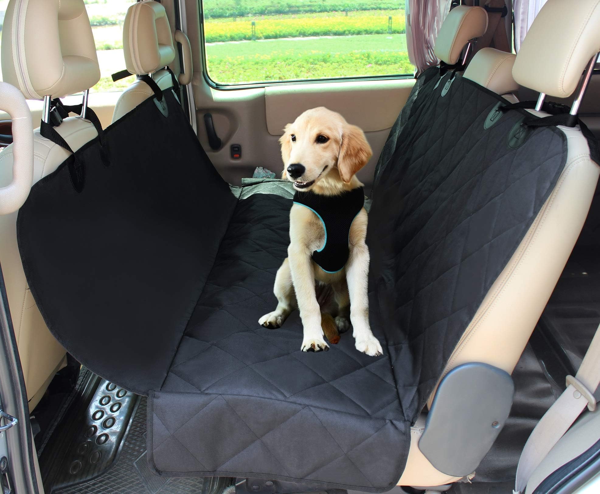 JESPETDog Car Seat Cover for Pets, Dog Car Travel Car Seat Protector for Cars, Trucks, SUV, Black