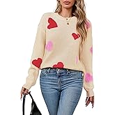Libsorge Womens Valentine Heart Sweater 2026 Valentines Day Trendy Cute Oversized Long Sleeve Pullover Sweaters