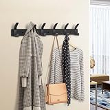 AUXHCYL Coat Hooks Wall Mounted 2 Packs 6 Hooks Rust Proof 15 kg Black view 7