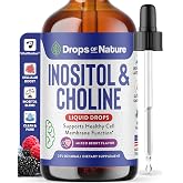 Drops Of Nature Inositol &amp; Choline Supplements - Mixed Berry, 60 mL | Dual Formula Choline Bitartrate &amp; Inositol Supplement, Cellular Health &amp; Focus Support, Clean Ingredients, Vegan Easy-to-Take