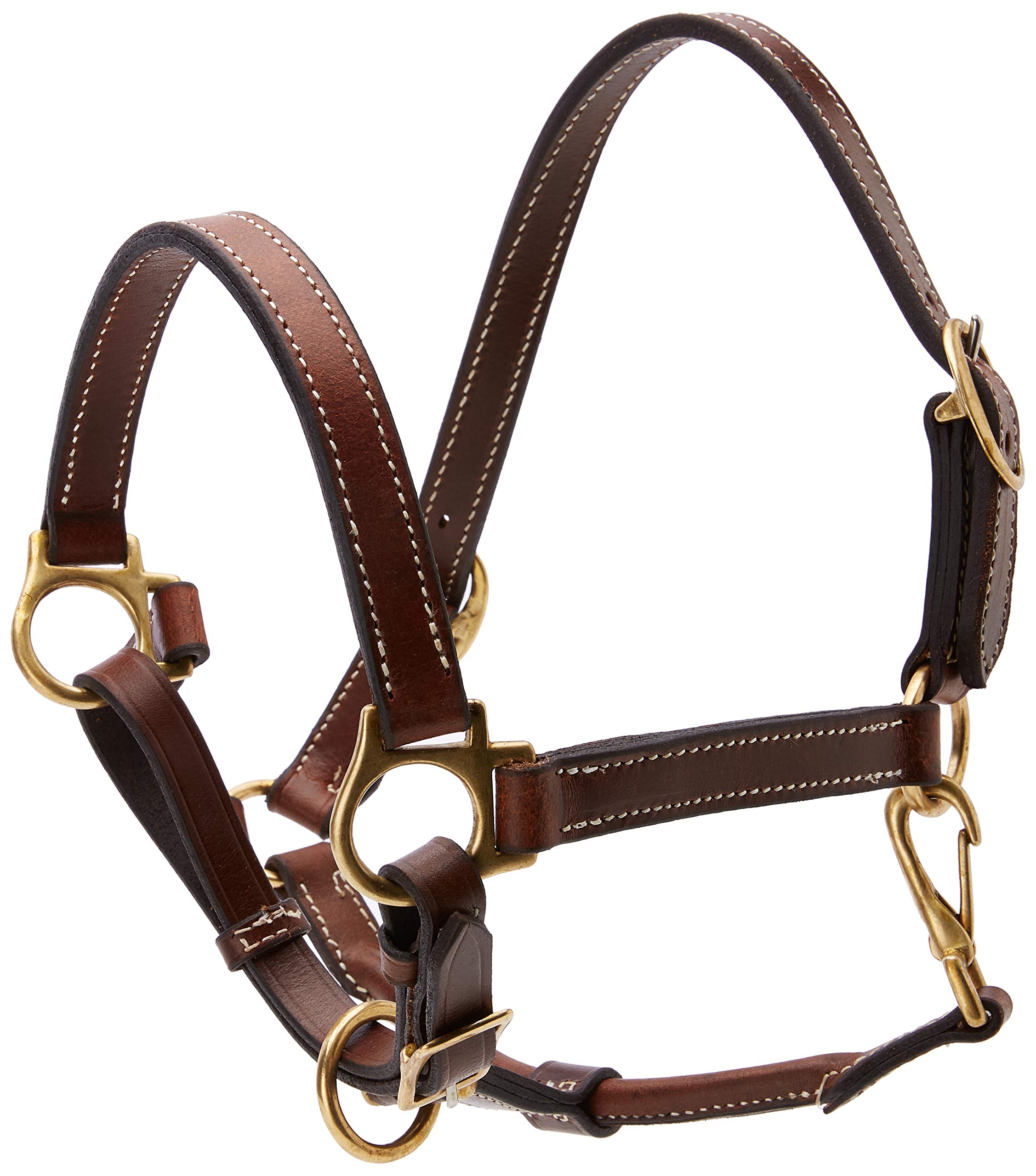 Cwell Equine New OILED LEATHER HEADCOLLAR Newmarket Brown Choice of sizes F/C/P (PONY)