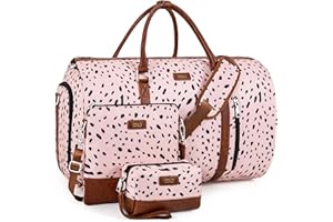 TIBES Convertible Garment Duffel Bag for Travel - Carry On Garment Bags With Toiletry Bag Large Weekender Bag for Men Women 2 in 1 Hanging Suitcase Suit Travel Duffel Overnight Bags 4pcs Set