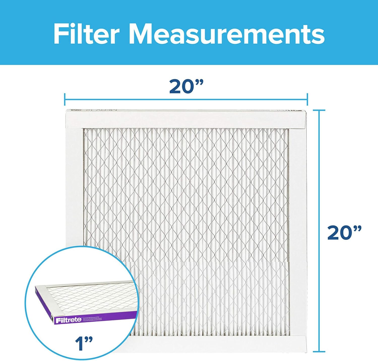 Filtrete 20x20x1, AC Furnace Air Filter, MPR 1500, Healthy Living Ultra Allergen, 4-Pack (exact dimensions 19.69 x 19.69 x 0.78): Home Improvement