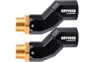GRYVOZE 2PCS 3/4 Inch NPT Fuel Hose Nozzle Swivel - Multi Plane 360° Rotating Connector for Fuel, Water, Diesel, Gasoline, Ke