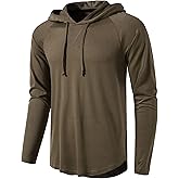 MUSE FATH Men's Long Sleeve Athletic Performance Lightweight Hoodie Sweatshirts