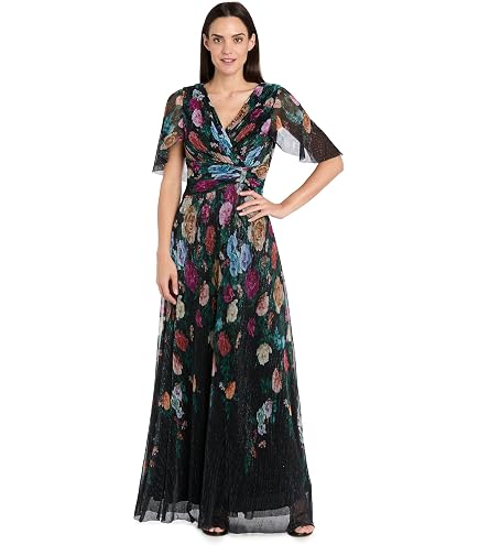 formal r&m richards dresses Women's Long Sleeveless Iridescent Dress W/V-Neckline Regenerative Cotton Collection Elegant and eye Midi Dress Shift Dress Velvet Colors:Dusty Blue 854