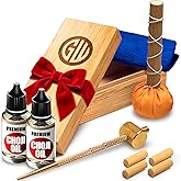 Sword Katana Knife Cleaning Kit - Maintenance Set with 2 Choji Oil - Large Microfiber - Japanese Wooden Stoarge Box - Uchiko Ball - Hammer - 4 Mekugi - Care for Samurai Katanas Swords - Storage Cases