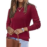 Arach&Cloz Women's Wool Blend Classic Crew Neck Casual Fall Sweaters