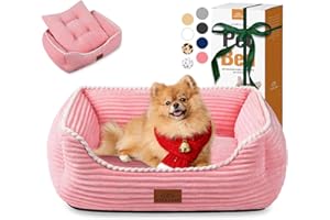Zerbuger Orthopedic Dog Bed for Medium Dogs,Dog Sofa Beds Supportive Foam Pet Couch Bed with Removable Washable Mat and Nonskid Bottom (Medium, Pink)