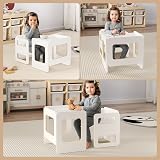 Tilhumt Montessori Toddler Table Chair Set, 3 Adjustable Heights, Safe Design view 5