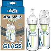 Dr. Brown’s Natural Flow® Anti-Colic Options+™ Narrow Glass Baby Bottles, 2-Pack, 4 oz /120 mL