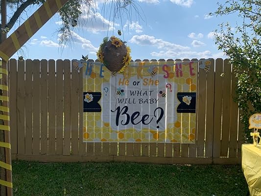 Buy Bee Gender Reveal Backdrop What Will Baby Bee He Or She Boy Or Girl Party Honey Bee Decorations Backdrop Photo Booth Props 7x5ft Online In Greece B09wl14v