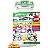39-in-1 Skin, Gut & Hormone | Cortisol Support – with DIM, Zinc, Probiotics, Ashwagandha, Turmeric & Antioxidants – Clinically-Backed Supplement for Women & Men – Immune & Detox – 90 Capsules