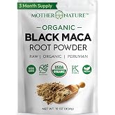 MNO Organic Raw Black Maca Root Powder, Peruvian, Energy &amp; Endurance, 16oz | Raw USDA Organic Peruvian black maca powder for energy, endurance &amp; performance. Non-GMO, vegan