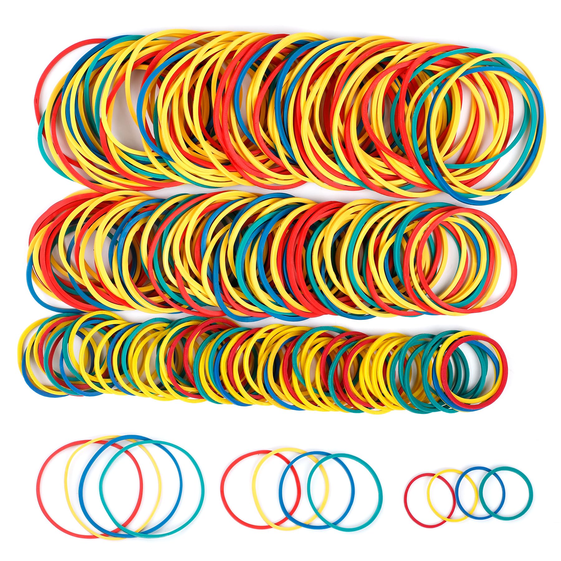 Elastic Bands Heavy Duty 400Pcs Colour Thick Rubber Bands 2.5/4/5/CM Natural Strong Money Elastic Bands Wide Rubber Band Stationary Stretchable Bands for Home School Office Workshop Accessories
