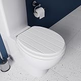 Croydex Portland Soft Close Toilet Seat with Flexi-Fix Hinges White Wood view 7