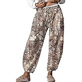 Ziesexy Leopard Pants Women Barrel Sweatpants Casual Baggy Cheetah Print Lounge Pants Drawstring Joggers Pant Trousers
