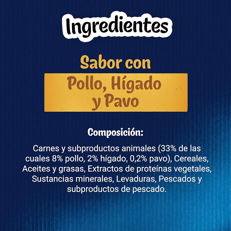Party Mix Original, Snack, Premio para Gato, Sabor Pollo, Hígado y Pavo, 8 Bolsas de 60 g