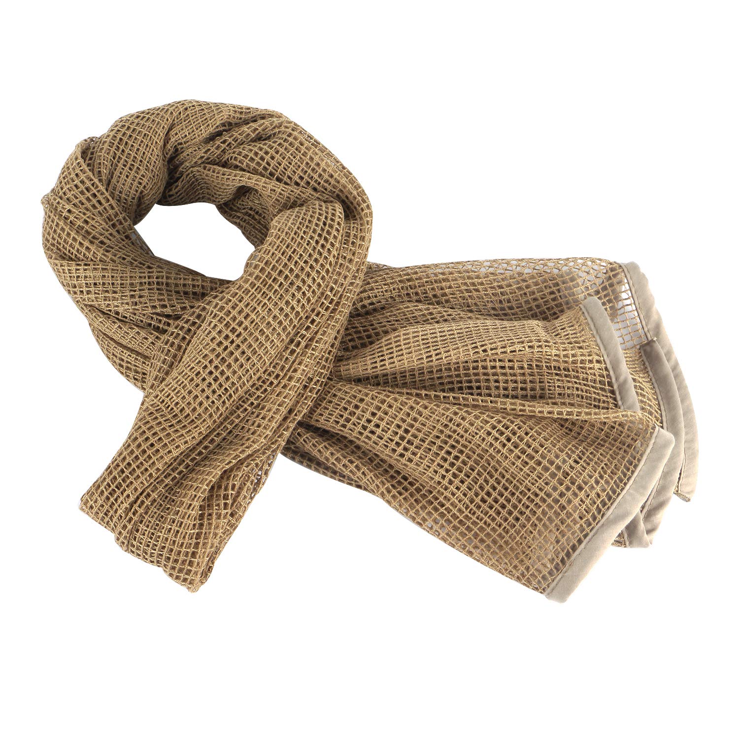 ToopMount Sniper Veil Tactical Scrim Net Face Cover Desert Xima Mesh Scarf 70.9X35.5 Inch Polyester (Sand)