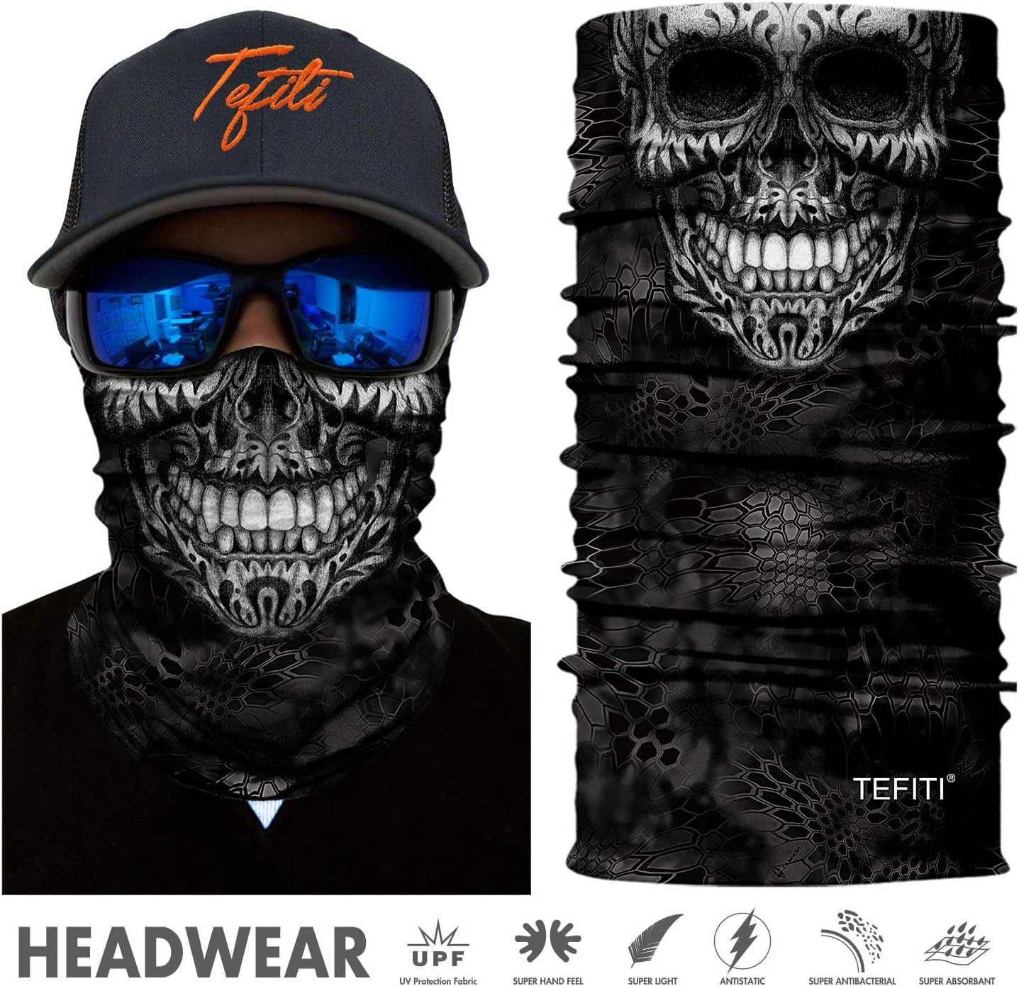 TEFITI PL180793 One Size Face Scarf Bandana Balaclava Headband Neck Gaiter