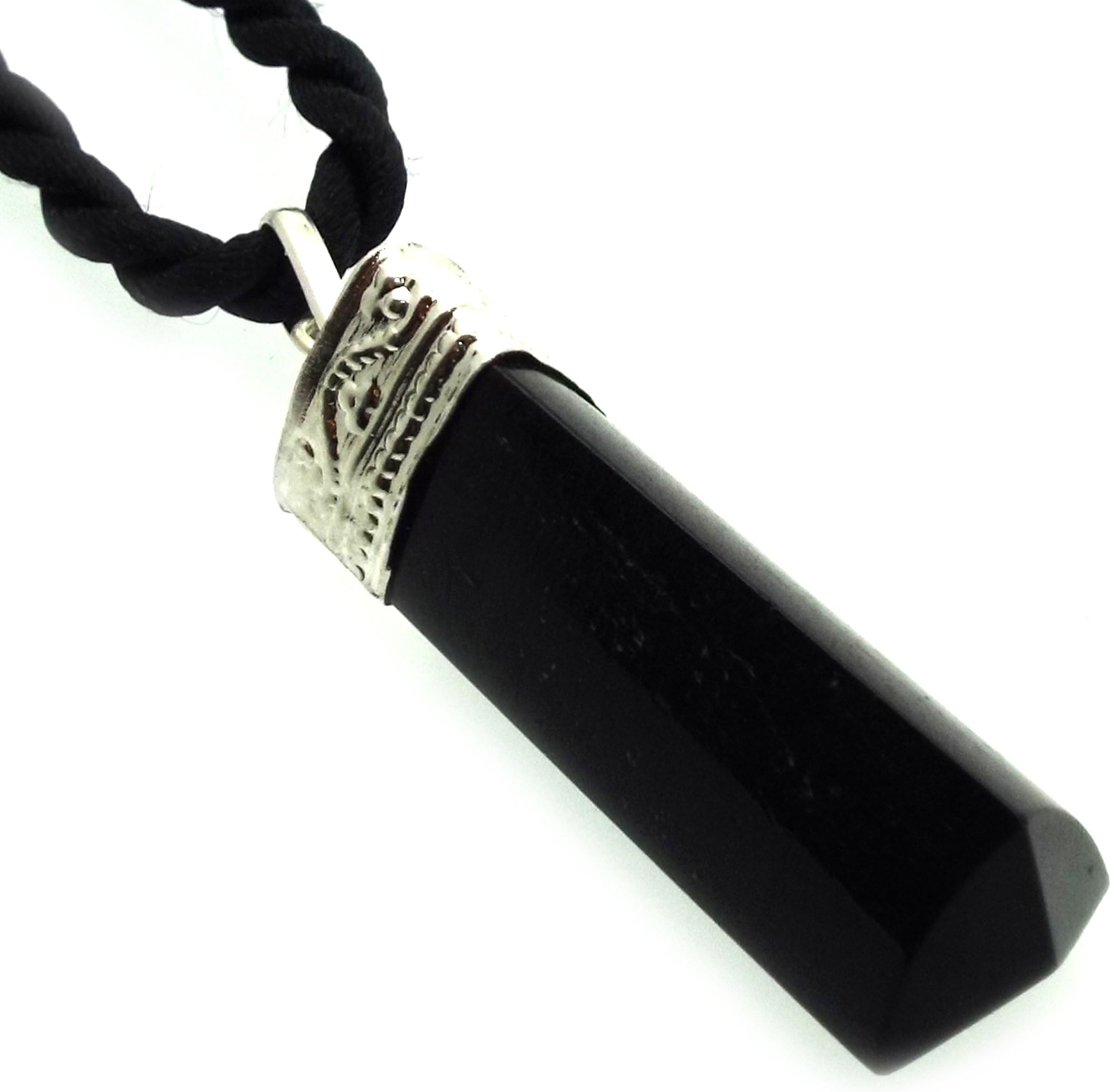 Angelleesa Designs Ltd Natural Black Tourmaline Trillion Gemstone Pendant