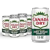 Canada Dry Zero Sugar Ginger Ale Soda, 7.5 Oz Cans, 6 Count
