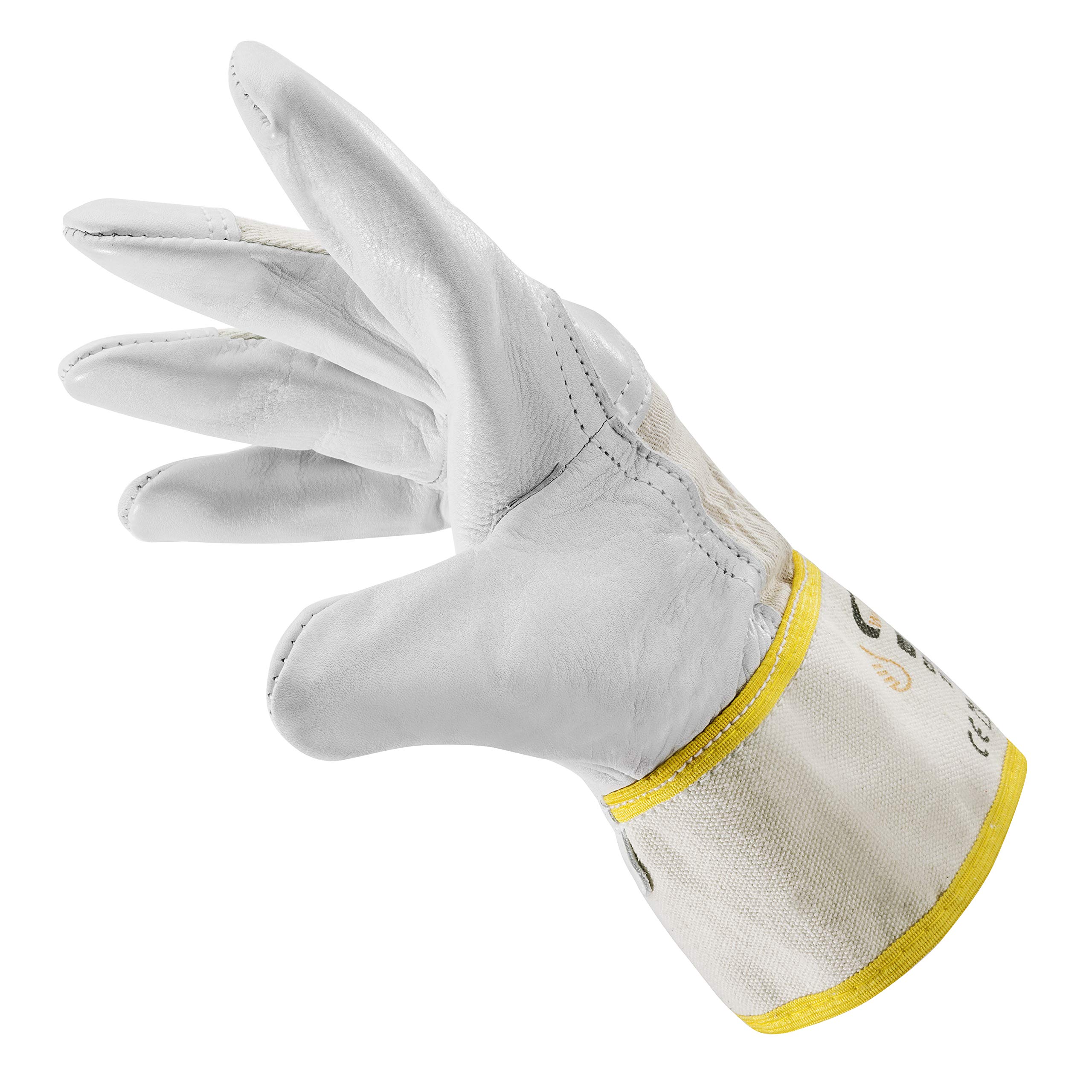 W+R Crafter I 2794-109-06 Work Gloves Leather Size 6 High Comfort Breathable 10 Pairs White 6