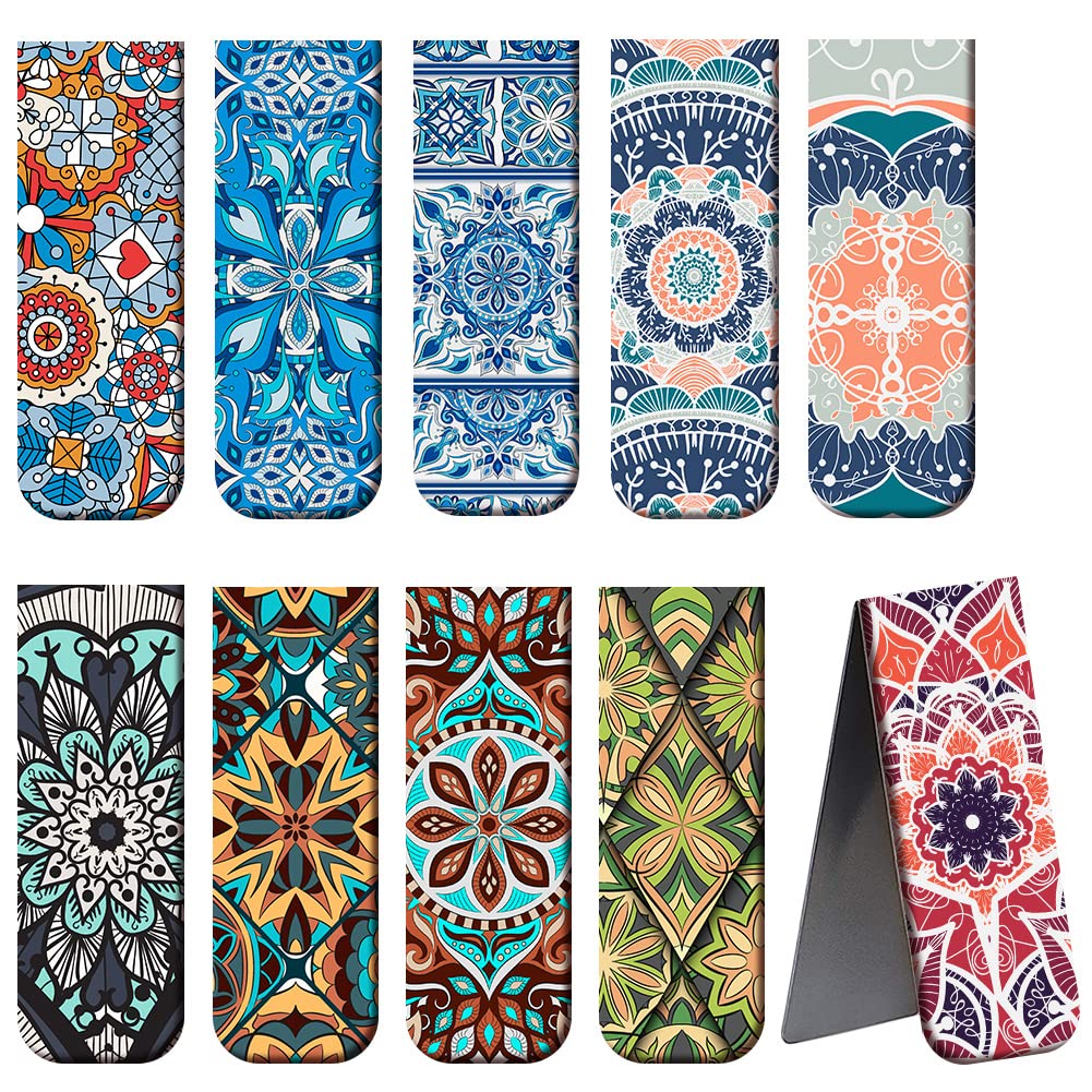 Magnetic Bookmark AOBETAK 10 PCS Magnet Books Marks for Mens Womens Adults Girls Boys Stationery Book Reading Magnetic Book Page Markers Set