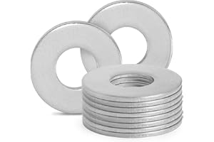 Zernmiarder #6 Stainless Steel Flat Washers - 0.38" Outside Diameter, 304（18-8） Stainless Steel Washers Metal Washers for Screws Bolts, Pack of 100