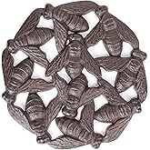 Sungmor Vintage Cast Iron Bees Stepping Stone, 10.3 Inches Diameter | Rustic Garden Decorative Stone,Wear Resistant Stepping Mat,Outdoor Patio Pathway Accent for Lawn,Yard