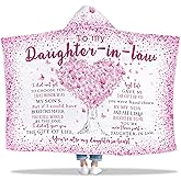 Taesun Daughter in Law Gifts Wearable Blanket for Christmas, Daughter in Law from Mother in Law Hoodie Blanket Hooded Blanket 47x72 in for Birthday, Mothers Day