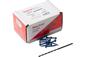 Wej-It Wej-Con Concrete Screws,1022 Heat Treated Carbon Steel, Blue R-Blocker Finish (3/16" x 1-1/4", Hex Head)