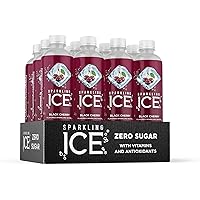 Sparkling Ice, Black Cherry Sparkling Water, with Antioxidants and Vitamins, Zero Sugar, 17 fl oz Bottles (Pack of 12)