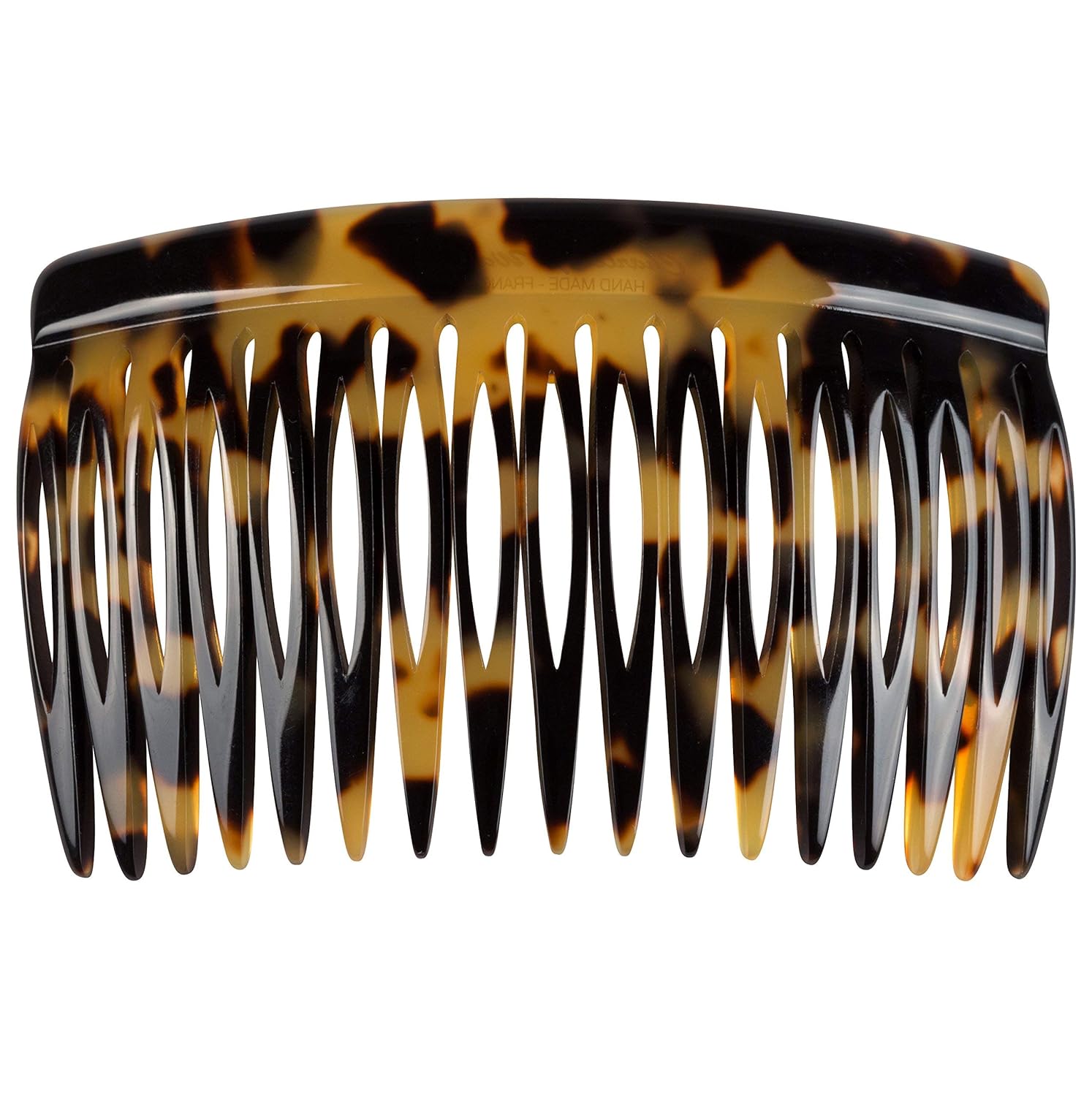 Charles J. Wahba Side Comb (Paired) - 17 Teeth (Mock Tortoise Color) Handmade in France : Decorative Hair Combs : Beauty
