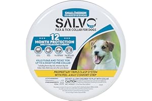 SALVO Flea and Tick Collar for Dogs - Pack of 2 for 12 Months of Protection - Flea and Tick Prevention for Dogs (Small/Medium)