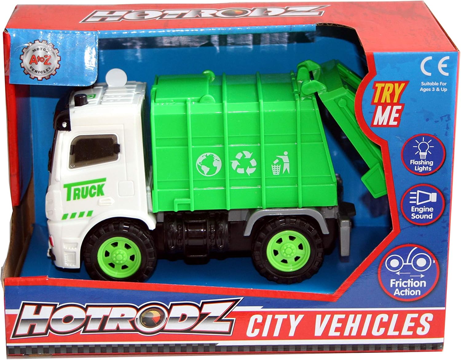 A To Z 6390 Camion Poubelle Vert Jeux Et Jouets Vehicules A Moteur Endoscopeparts Com