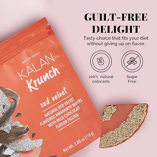 KALAN KRUNCH RED VELVET NATURAL FLAVORED AMARANTH WAFERS, PACK OF 1, 3.88 OZ