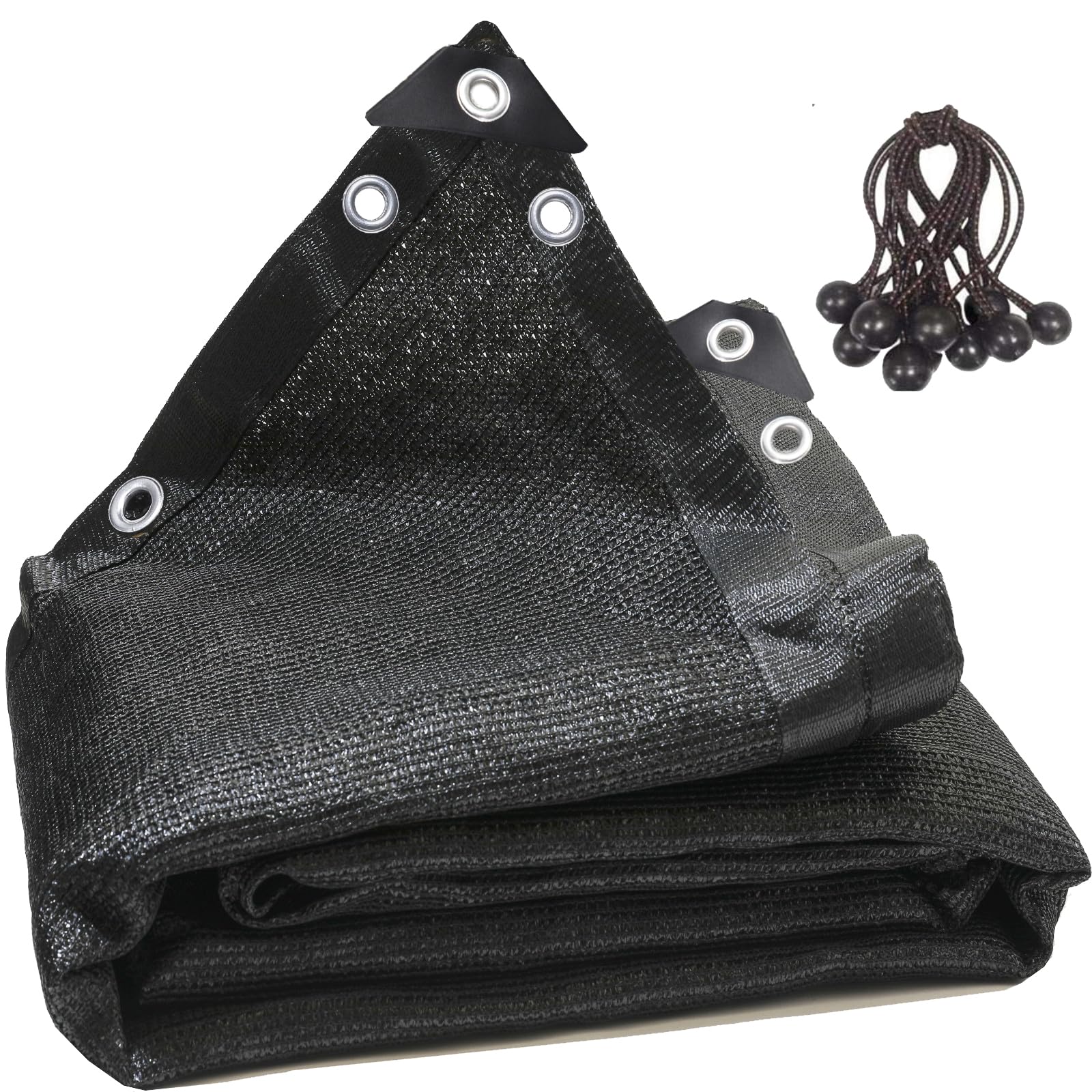 Photo 1 of rlsclngst 90% Black 6ft x 20ft High Density Fabric Shade Sun Shade Cloth Shade Mesh Canopy Taped Edge with Grommets for Garden Patio, 12pcs Bungee Balls Ropes Included