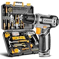 Power Drill Tool Set Kit: DEKOPRO Cordless Drill Tool Box with 12V Battery Electric Drill Driver for Home Hand Repair Power T