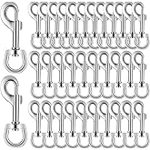 36 Pcs Swivel Snap Hooks, 2.76 Inch Heavy Duty Flag Clasp Single Ended Clip Hooks, Dog Leash Snap-Hook Multipurpose Bolt Snap for Pet Collar Keychain Camera (Silver)