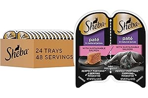 Sheba Perfect Portions Wet Cat Food Pate with Sustainable Salmon, 2.6 oz. Twin-Pack Trays (24 Count, 48 Servings)