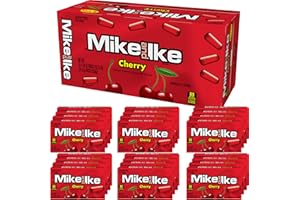 THE HAMPTON CANDY COMPANY Mike and Ike Cherry Candy, 0.78 Ounce Box (Pack of 24), Chewy Candy, Vending Machine Candy, Red Candy