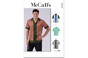 McCall's M8459BB Men's Fitted Bowling Shirt Sewing Pattern Packet, Design Code M8459, Sizes 44-46-48-50-52