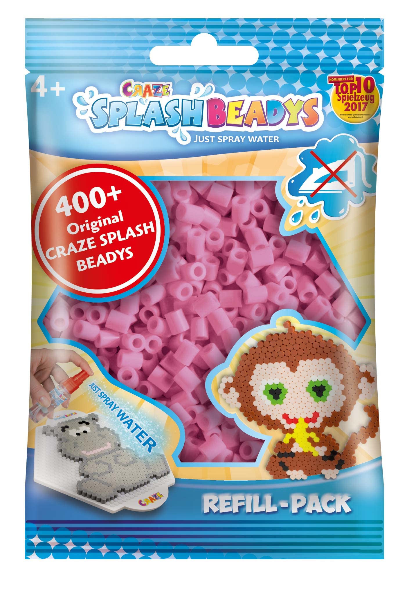 CRAZE Splash Beadys Refill Pack Set Craft Beads Pink Rose Plug Beads 11782