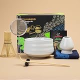 TEANAGOO Matcha Kit Japanese Tea Set Chawan Sieve Chashaku Whisk Holder