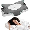 Elviros Cervical Memory Foam Pillows for Neck and Shoulder Pain, Neck Pillow for Sleeping, Side Sleeper Pillows for Adults, Ergonomic Orthopedic Sleeping for Back and Stomach Sleepers (Medium Firm)