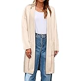 Simplee Womens Long Cardigan Sweaters Color Block Chunky Knit Oversized Sweater Coats Coatigan Fall Trendy Outwear 2025